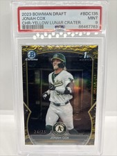 2023 Bowman Draft - Chrome Jonah Cox  Yellow Lunar Crater Refractor /75 (RC)