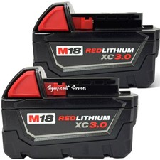 2 GENUINE Milwaukee 48-11-1828 M18 18V 3.0 AH Batteries XC Red Lithium 18 Volt