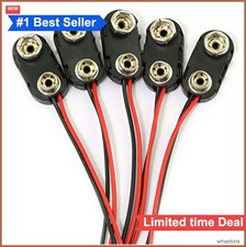 5pcs 9V Battery Clip 15cm Wire Lead I Type Connector Holder DIY Electronic