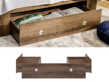 Underbed Storage Drawers Set Wheeled Drawers King Size Bed Dark Oak Effect Nepo