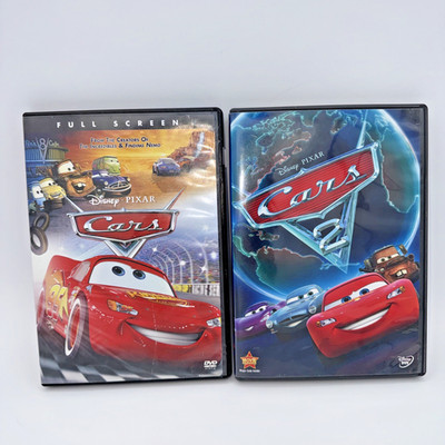 Disney Pixar Cars DVD Lot Cars Full Screen + Cars 2 with Original Cases