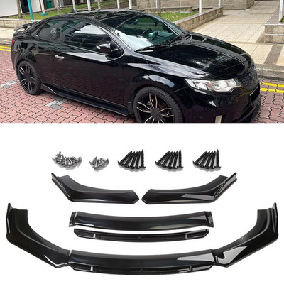 For KIA Stinger 2018-24 Glossy Black Front Bumper Lip Spoiler Splitters Body Kit