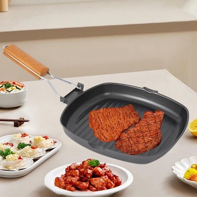 Grillpfanne Steakpfanne Barbecue Grillpfanne Klappgriff leicht zu reinigen Brateier