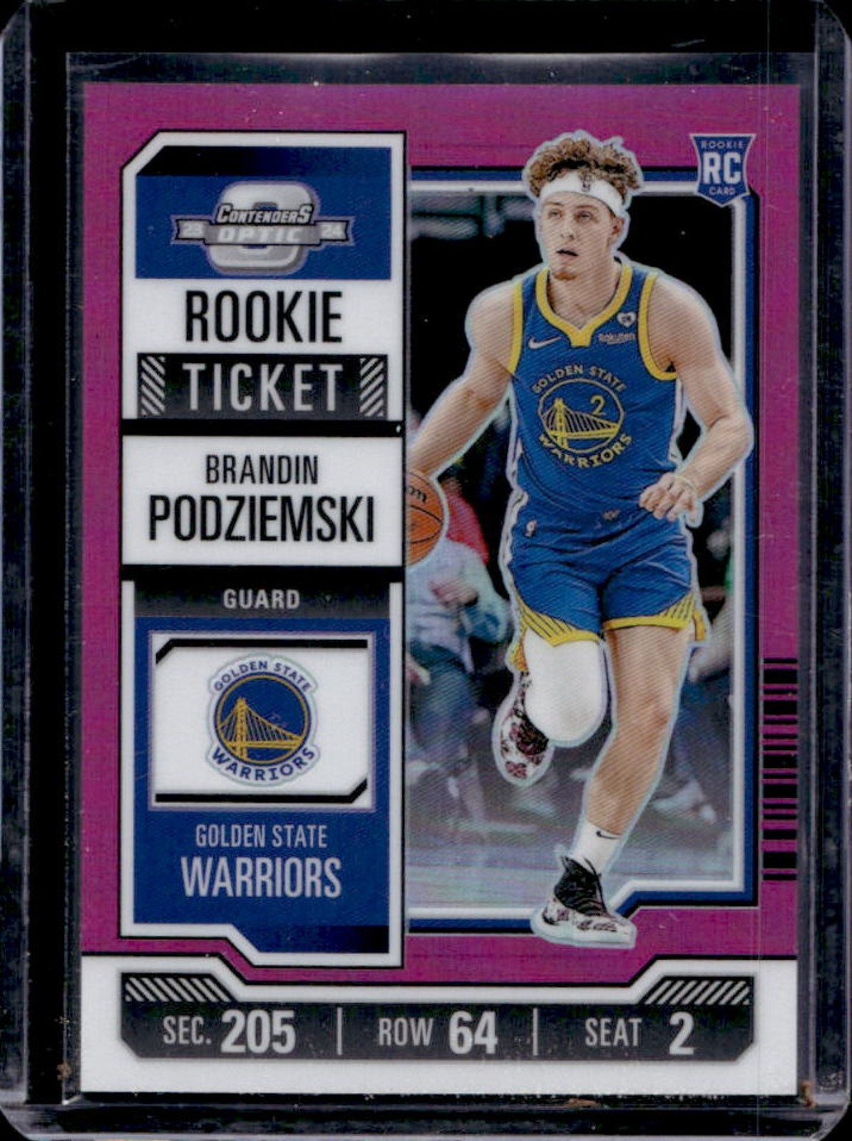 2023-24 Contenders Optic Brandin Podziemski Rookie Ticket RC Pink #27/75