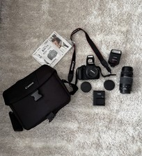 Canon EOS Rebel T5 DSLR Camera EF-S 18-55mm Lens Kit  75-300mm Lens  FLASH