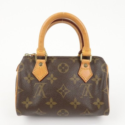 Louis Vuitton Monogram Mini Speedy Hand Bag Brown M41534 Used F/S