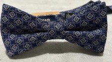 Vtg Wembley Mens Geometric Blue Purple Bow Tie Landon Medallion Adj Sears Preppy