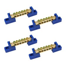 4PCS Grounding Bus Bar 10 Positions Electrical Ground Bus Bars Brass Wire Scr...