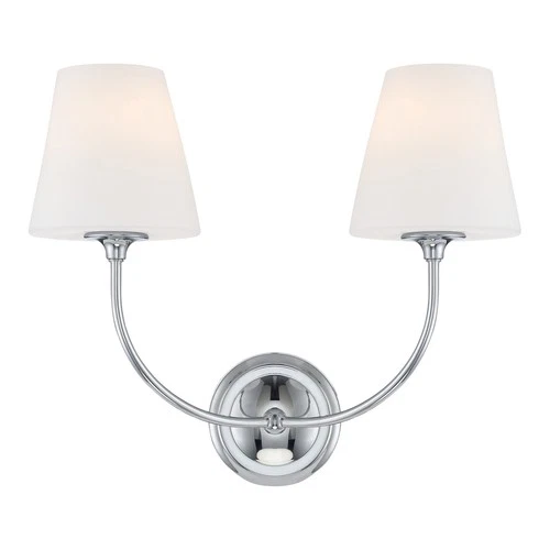 Crystorama Lighting Group 2442-OP Sylvan 2 Light 15" Tall Wall - Chrome - Picture 1 of 9