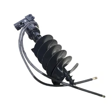 AGT Mini Excavator Auger Drill Bit 200mm/7.87in Diameter with Hoses for 1-1.5Ton