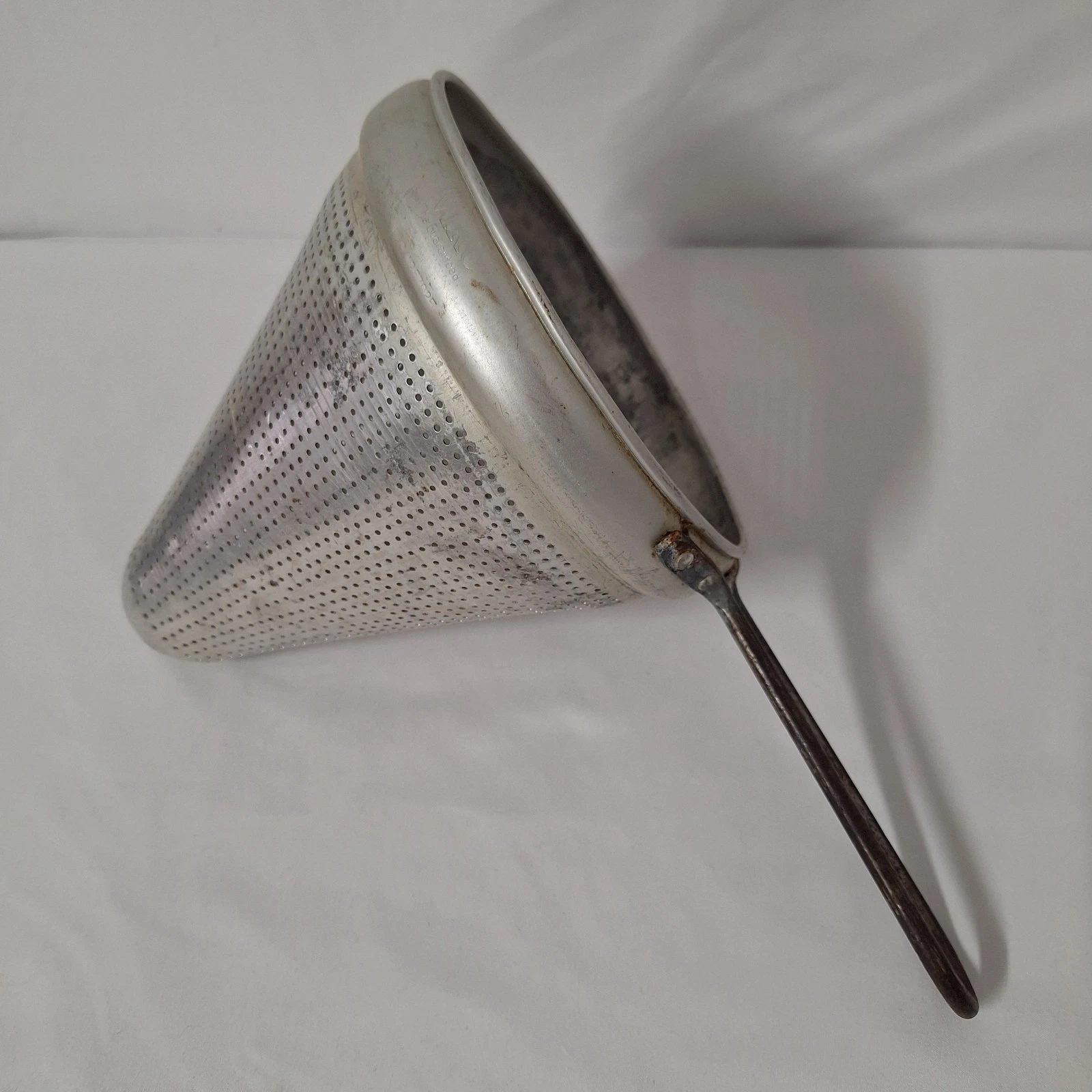 Vintage Aluminum Cone Colander Food Strainer Mill Sauce Puree Jam Jelly Canning