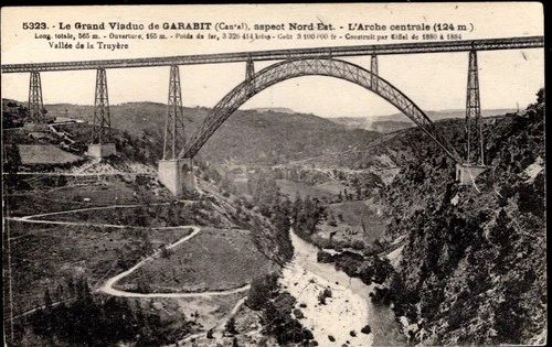 D00293+ postcard 15- CANTAL LE GRAND VIADUC L' ARCHE CENTRALE