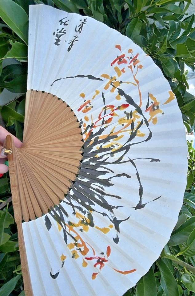 Abanico de mano plegable artesanías tradicionales coreanas de Japón diseño de boda vintage plegable Foto 3 de 4