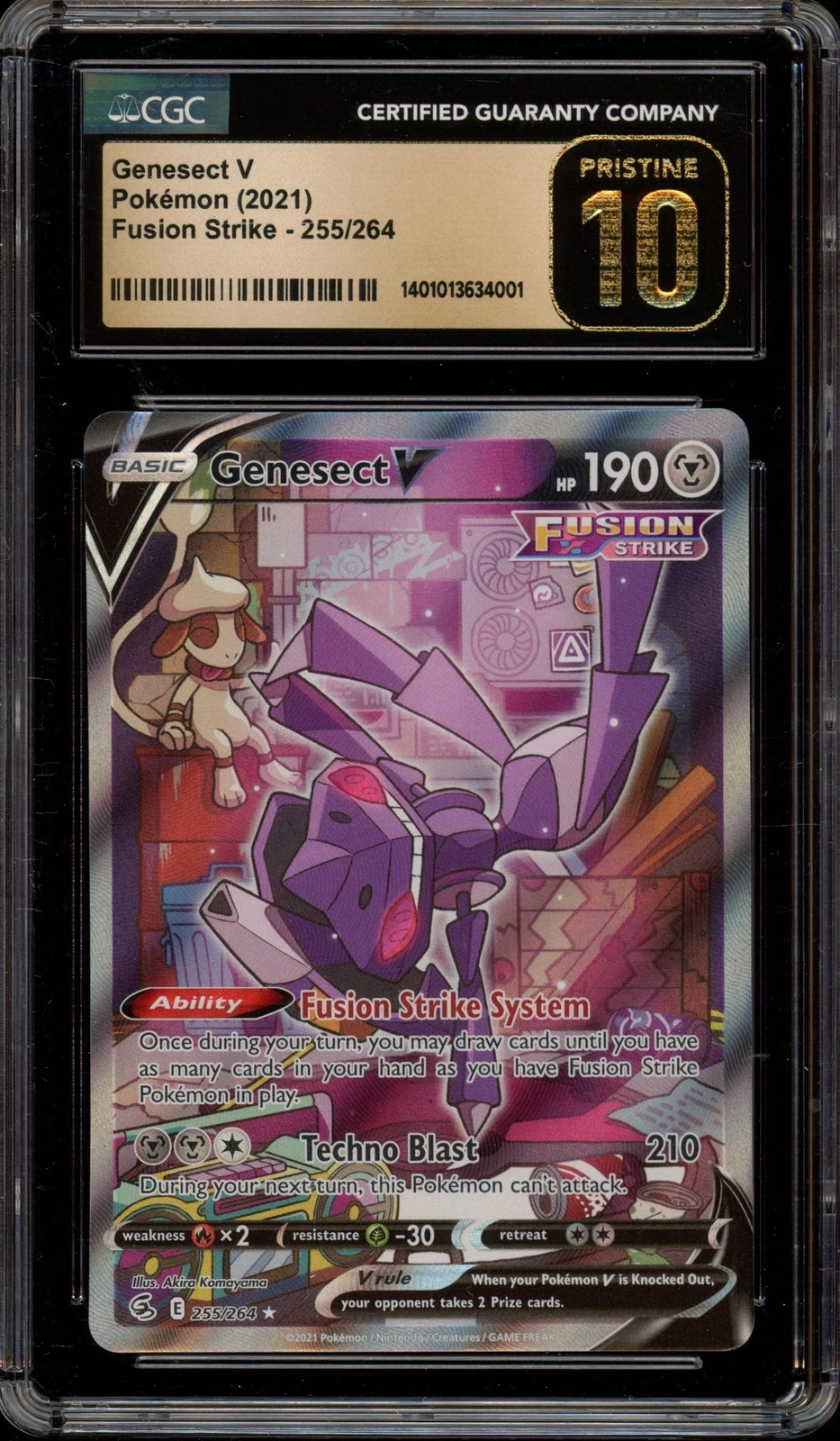 Pokemon Genesect V Fusion Strike Full Alt Art #255 CGC 10 Pristine