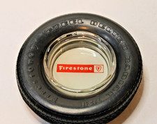 Vintage FIRESTONE 721 RADIAL TIRE ASHTRAY WITH GLASS INSERT