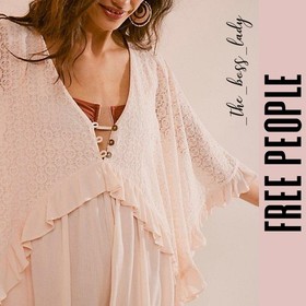 Free People romper floral lace ruffled one piece playsuit boho jumpsuit XS