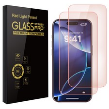 2 Pack 16 6.3" Screen Protector, 9H Red Light Filter, Anti-Blue Light