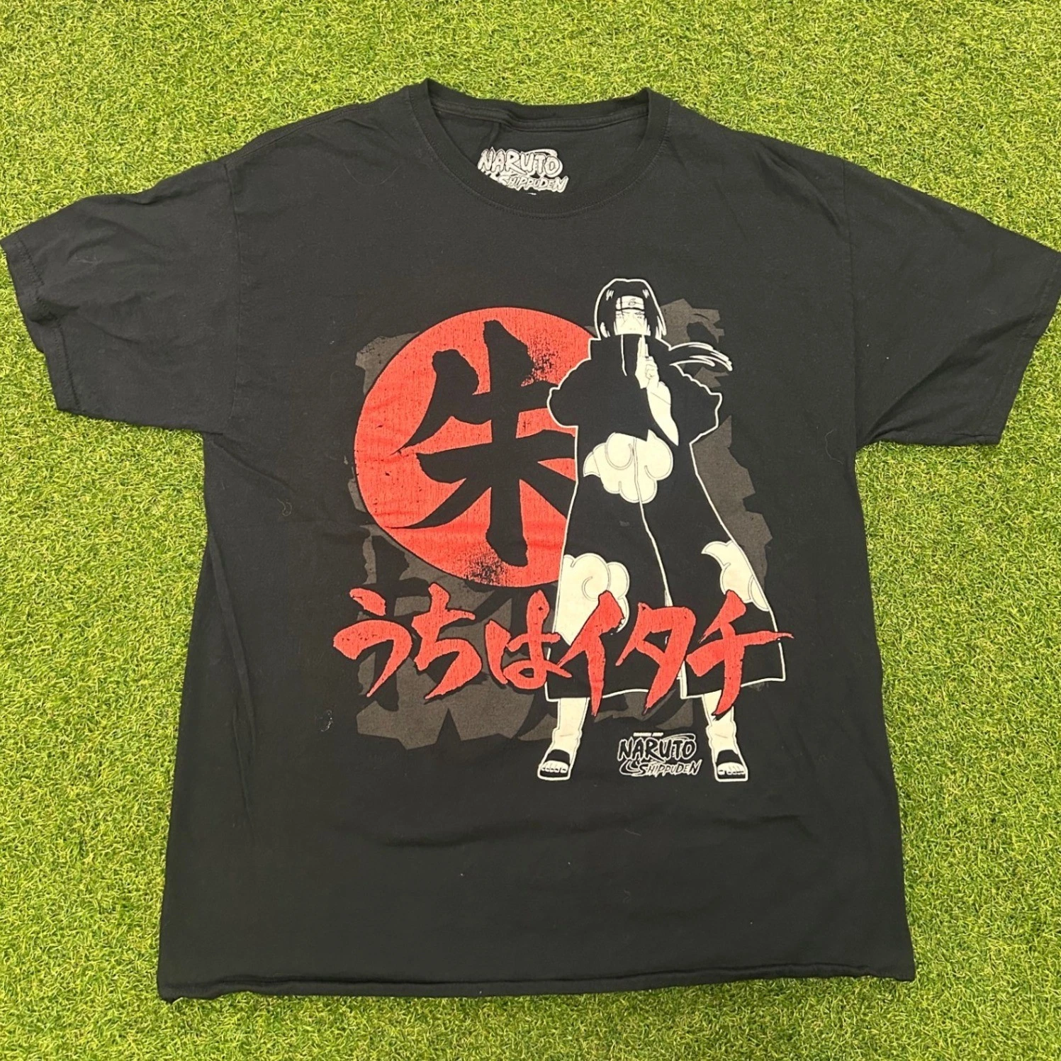 Naruto Shippuden Itachi Uchiha Graphic T-Shirt Black Ripple Junction Large
