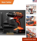 Cordless Drill Set, 20V Power Drill with Power Pack 2.0Ah and Charger, 3/8-In...