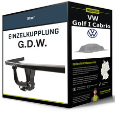 Starre Anhängerkupplung für VW Golf I Cabrio 09.1989-08.1993 Typ 155 G.D.W. NEU