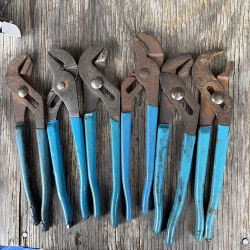 Lot Of 6 Slip Joint Tongue &Groove Pliers By CHANNEL LOOK