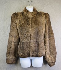 Vintage Rabbit Fur Jacket Women’s Small Mob Wise Real Fur Brown