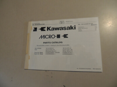 Parts catalog Kawasaki KLX 250 - G1 G2 1994/95  Teilekatalog Werkstatthandbuch 