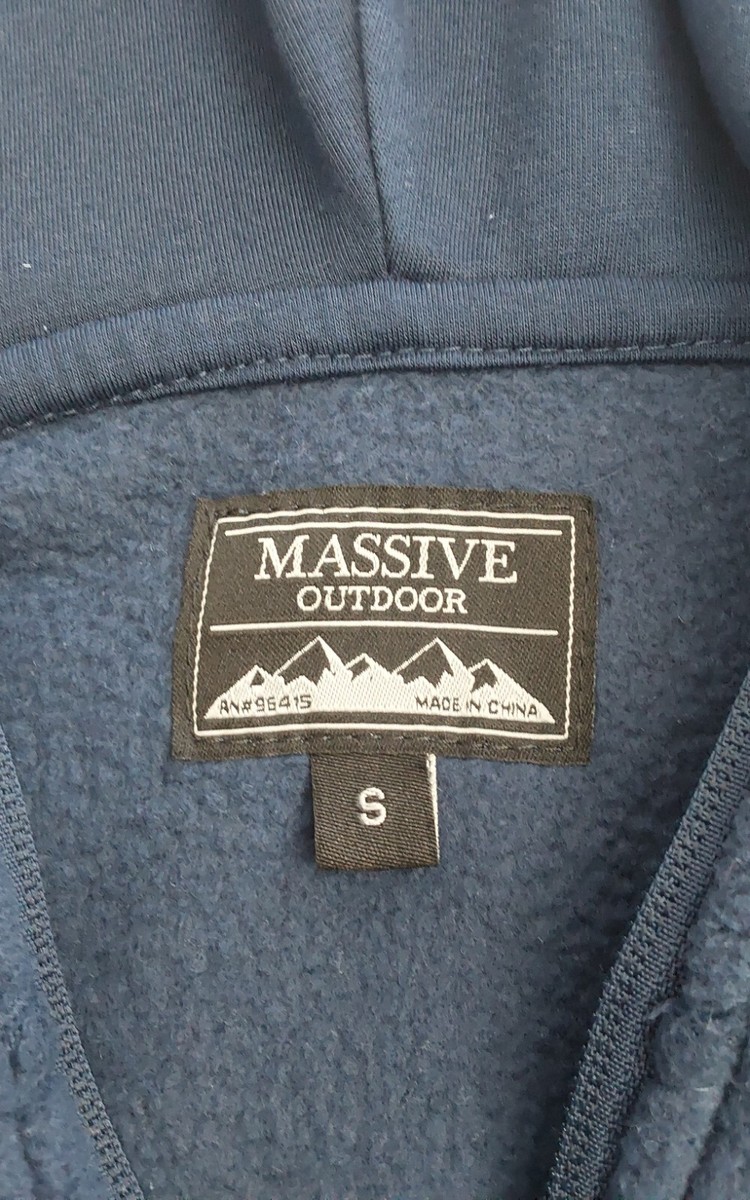 Massive Outdoor Hoodie Men's Small Retro Aztec Tribal Fleece 1/4