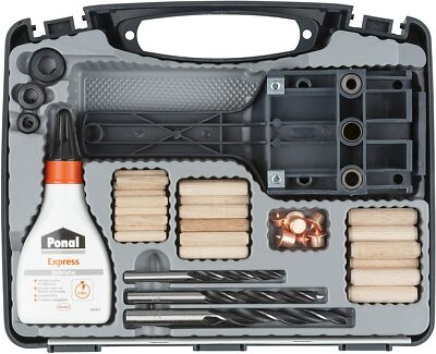 Wolfcraft 4645000 Universal-Meisterdübler Starter-Set Holzdübel 78-teilig