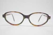 Glasses Gold  Wood 1.730.0017.0 Multicolored Brown Gold Oval Glasses Frame New