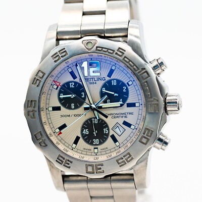 Breitling Colt Chronograph Uhr A53035 Stahl Quarz 42mm mit