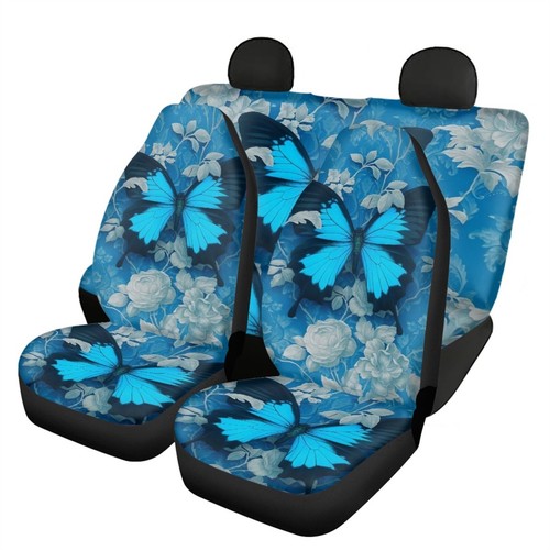 4 Front Car Seat Covers Full Set Rear Split Bench Seat Covers for Universal Fit - Bild 1 von 18