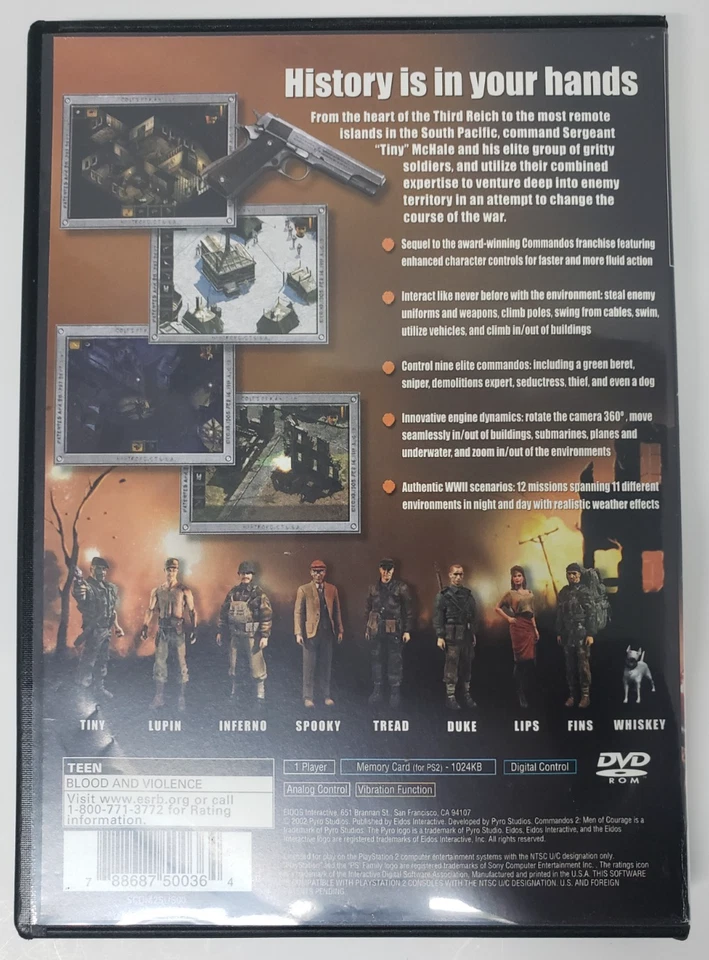 Commandos 2 Men of Courage  (Sony PlayStation 2, 2002 PS2) CIB EN Manual - Image 3 of 4