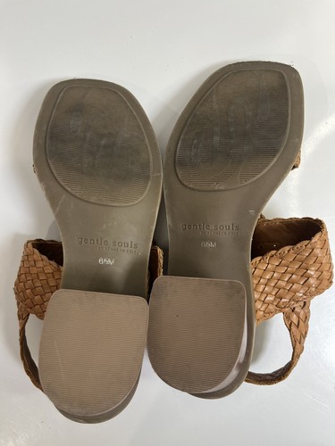 Gentle Souls Kenneth Cole Madylyn klobiger Absatz Sandale Schnalle braun Leder Größe 6,5 - Bild 6 von 6