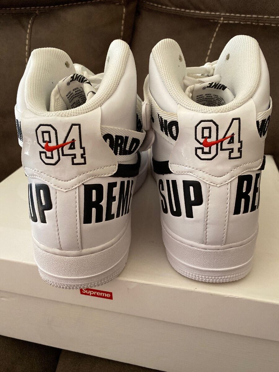 Nike Supreme Air Force 1 One High Hi AF1 White World Famous Nike Supreme Air Force 1 One High Hi AF1 White World Famous