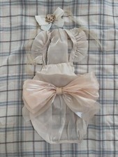 Large Silk Satin Dress With Flower Collar