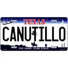 Letrero metálico Canutillo Texas