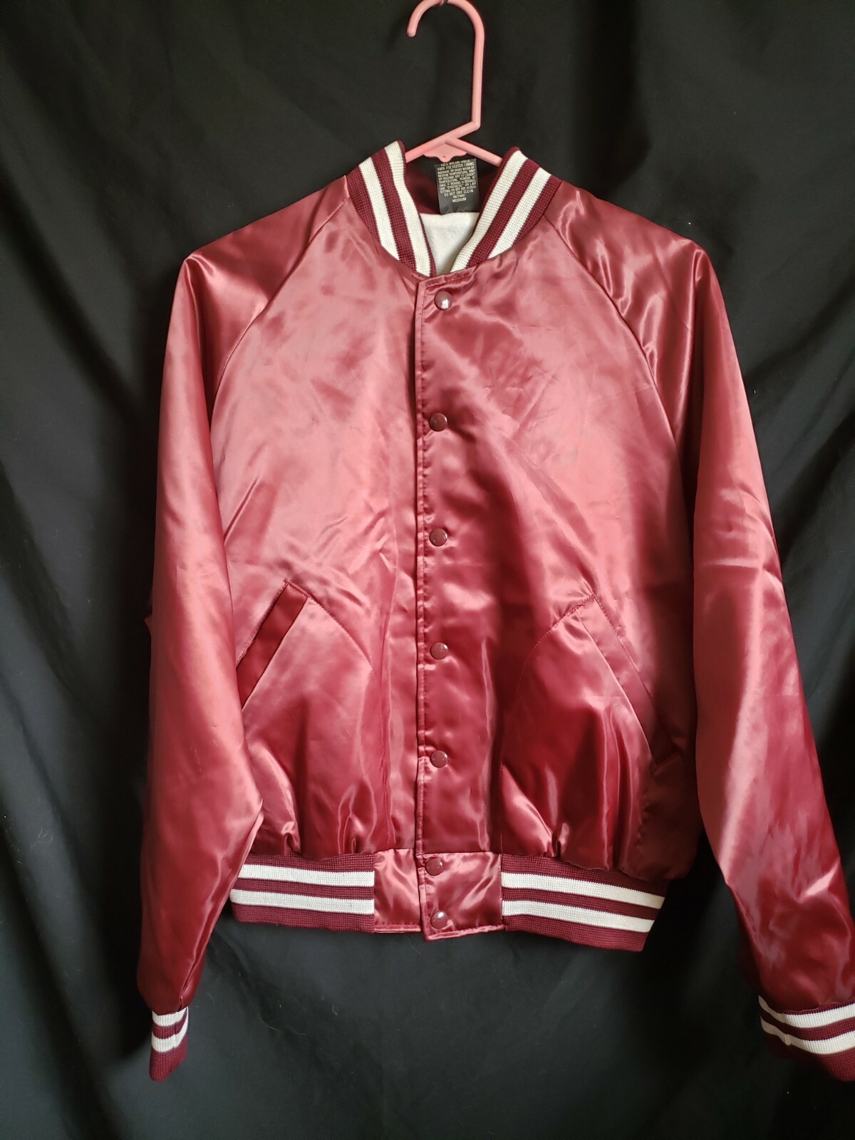 Veste De Baseball Vintage 1989 – Aristo Jac Satin Rouge Taille L