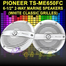 PIONEER TS-ME650FC 6-1/2" 2-WAY MARINE SPEAKERS WHITE CLASSIC GRILLES 75W IPX7