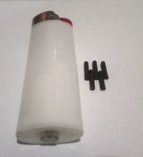 Custom Handmade Refillable Bic Lighters : Semi Transparent White w/out Bic logo