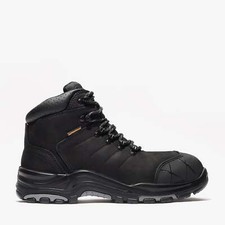 Botas de Trabajo Hombre Negras 6" Cuero Grano Completo Puntera de Acero BAT 681 Talla 5-13 (D, M)