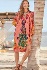 FARM RIO Peach Amulet Midi Dress Regular price $250 - Small