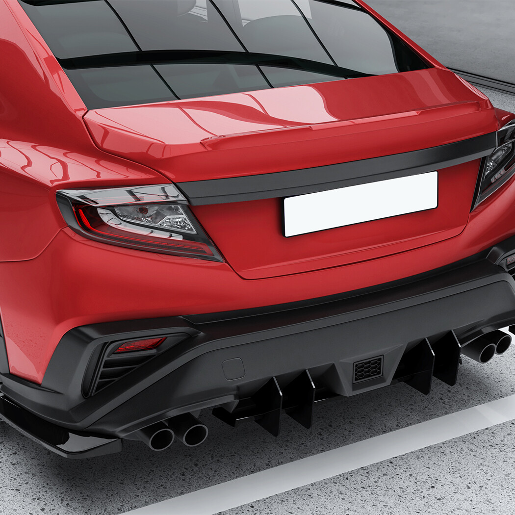 For 22-25 Subaru WRX ST-Style Gloss Black Front Lip+Side Skirts+Rear Diffuser