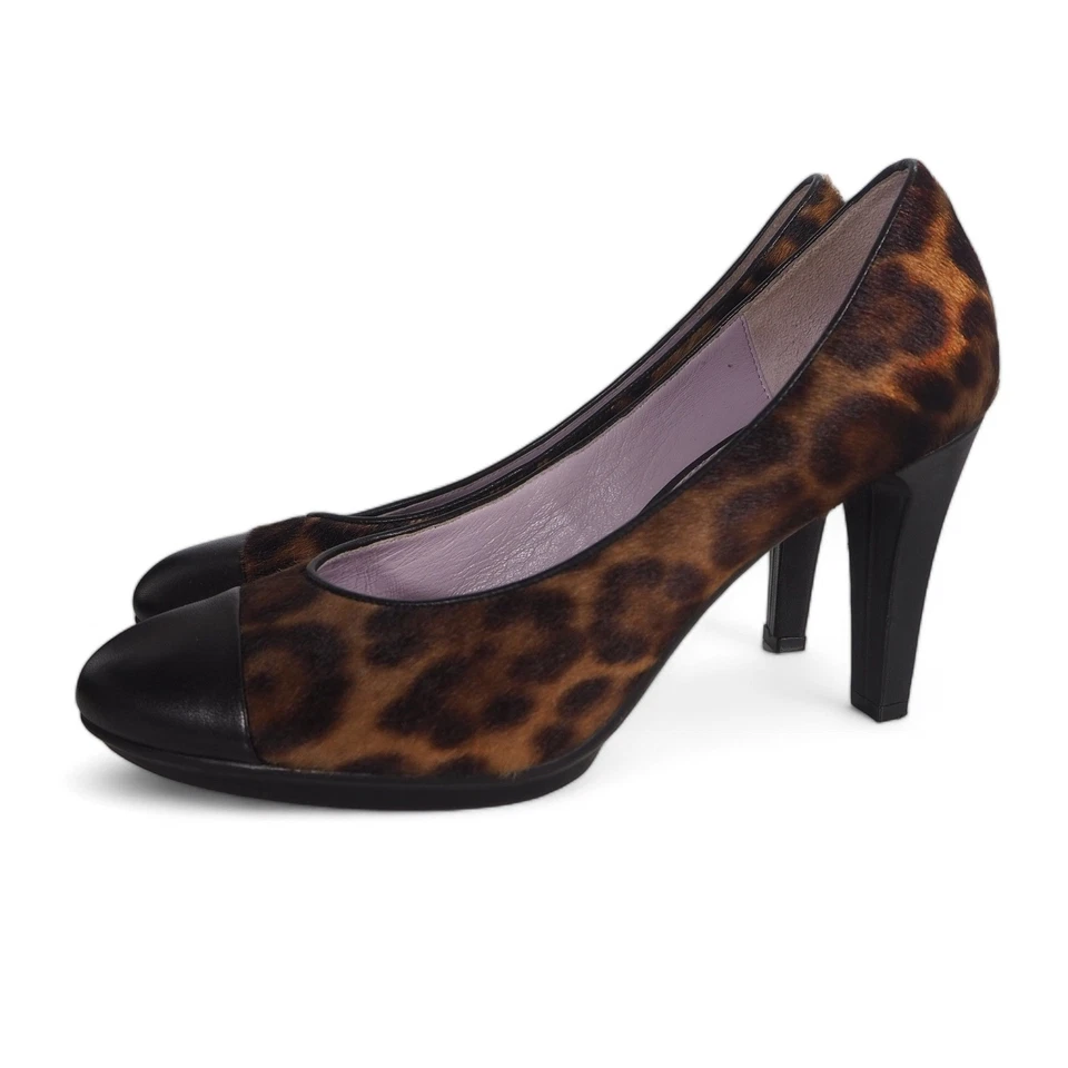 Zapatos de salón Johnston & Murphy pelo de becerro estampado de leopardo 78-30514 para mujer 10M Foto 2 de 4