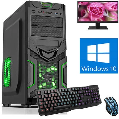 OCHW Ultra Fast AMD 4.1 Dual Core 8GB 1TB HD Bundle Gaming PC Computer Windows 10 GG