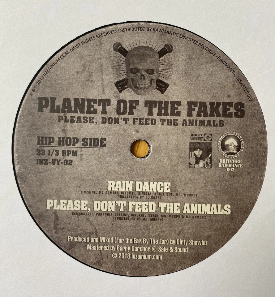 PLANET OF THE FAKES - DON’T FEED THE ANIMALS 12” VINYL GUNSHOT UK HIP HOP CREW Foto 3 de 4