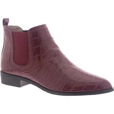 Array Womens Regan Red Faux Leather Ankle Booties Shoes 6 Wide (C,D,W) BHFO 8051