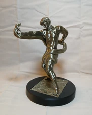 Frederic Leighton Classical Sculpture Athlete Wrestling A Python ( 7 INCH )