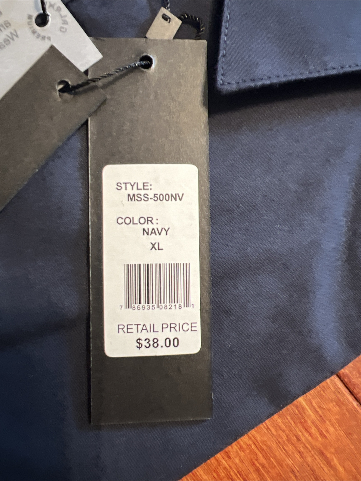 Galaxy by Harvic Mens Navy Slim Fit Collared Button-Down Shirt XL NWT $38