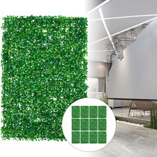 12 Pcs Green Fence Panel Grass Artificial Boxwood Hedge Wall Panels for Backyard